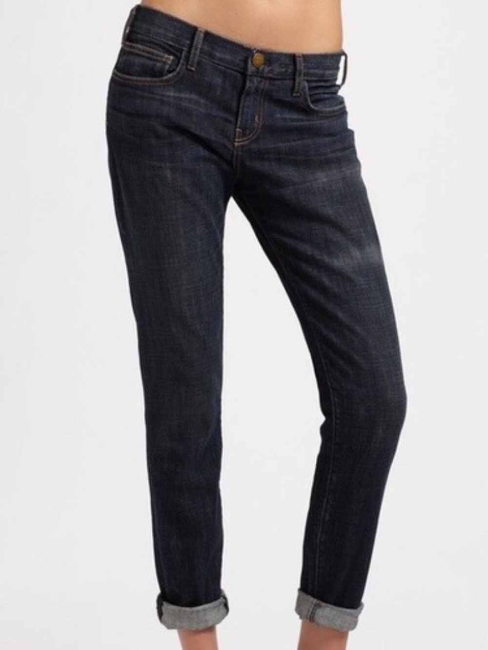 Current/Elliott Womens The Roller Blue Print Straight Jeans 29